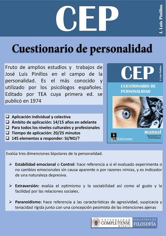 CEP. Cuestionario de personalidad