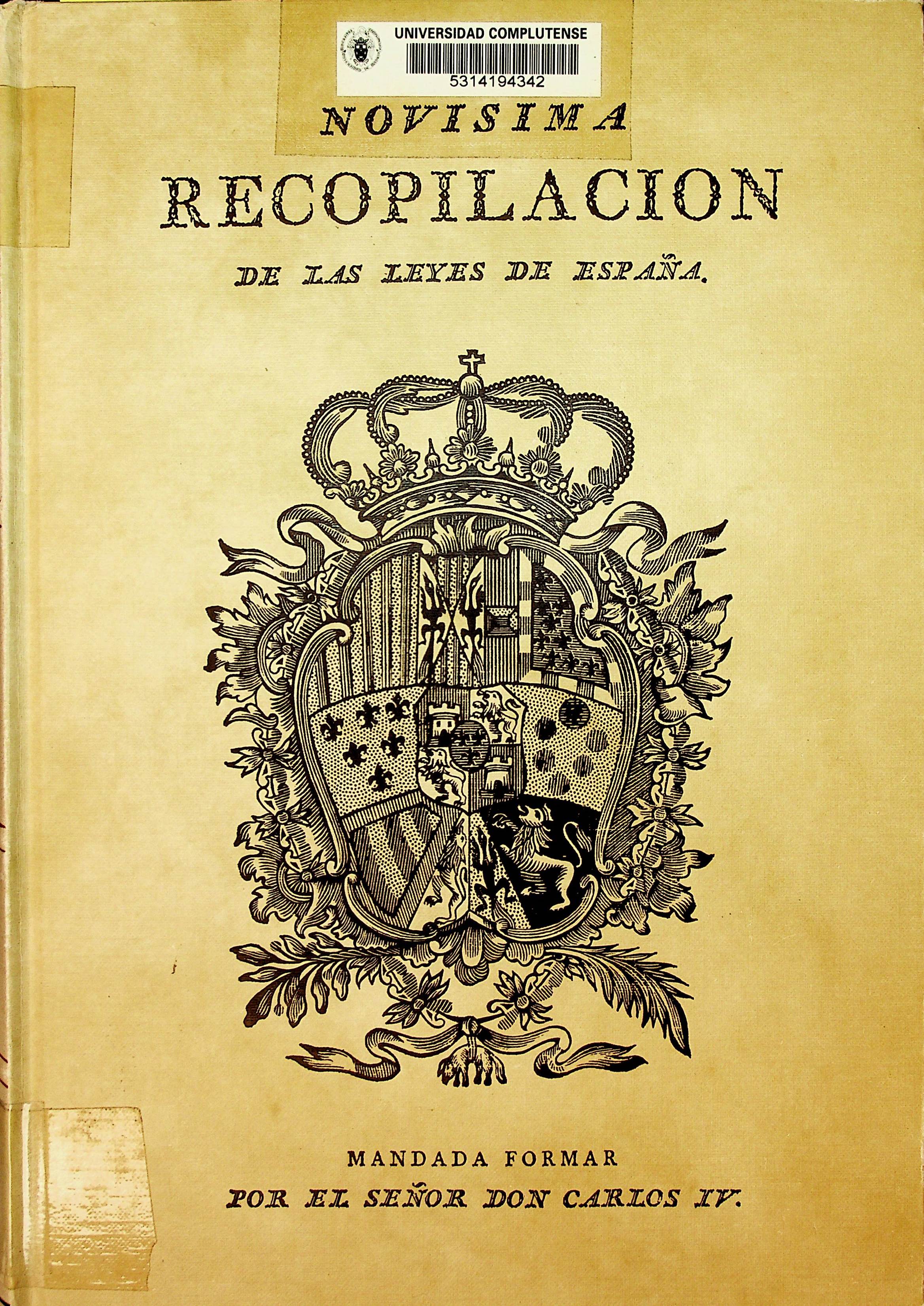 Novísima recopilación leyes de España