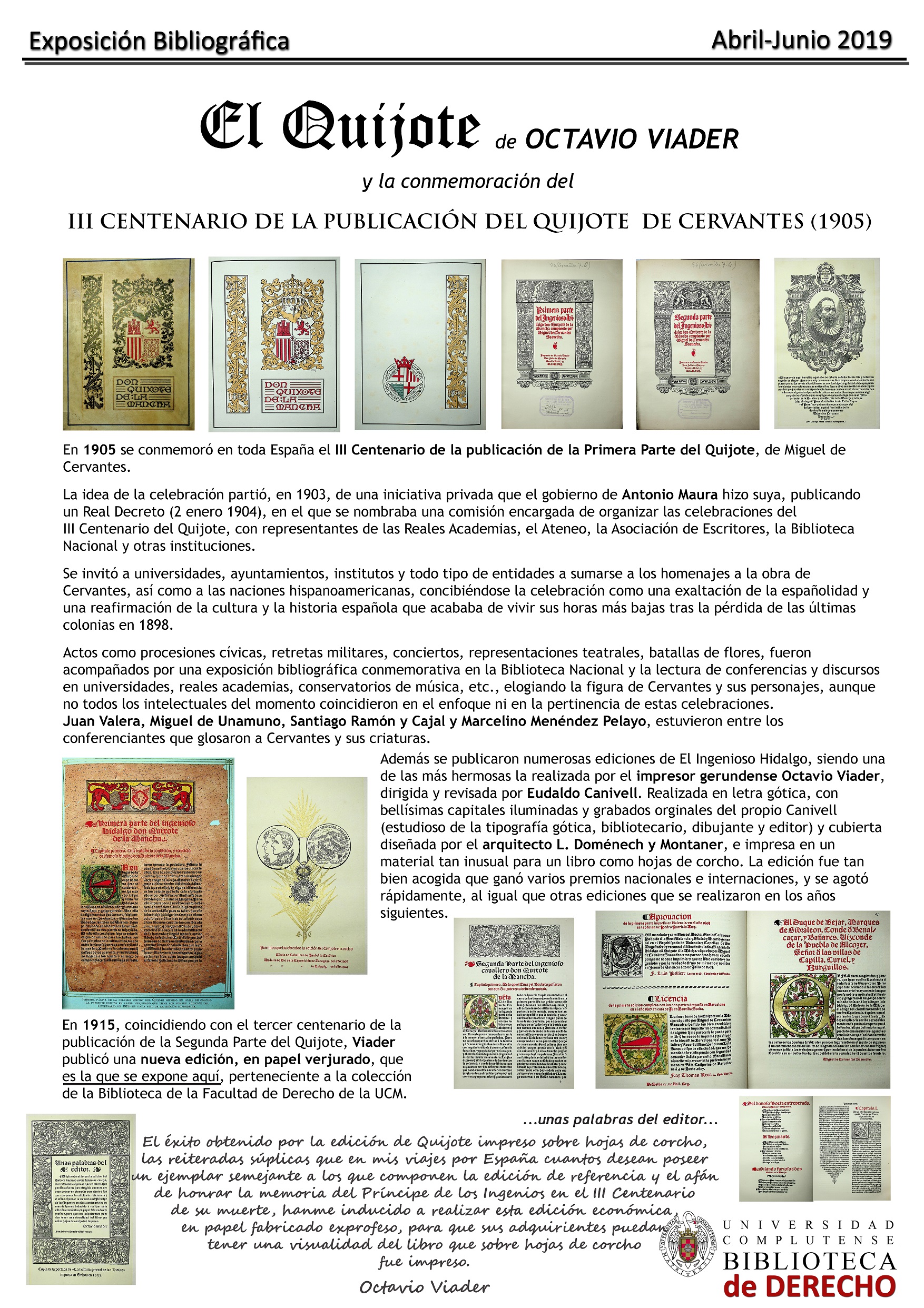 Exposición de El Quijote (edición de Octavio Viader)