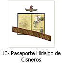 Pasaporte mexicano  de Hidalgo de Cisneros y galones militares.