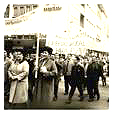 Manifestación de emigrantes españoles en Alemania, años 60.