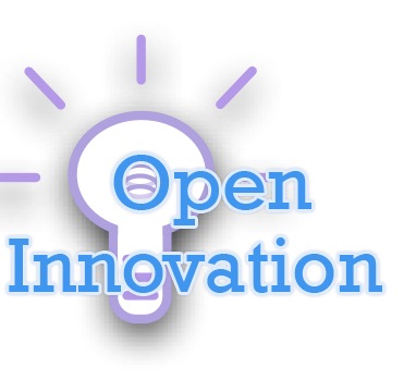 Bombilla iluminada con leyenda de Open Innovation