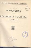 Portada Introducción a la economía política: (apuntes): curso 1943-44