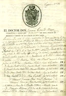Nómina del Colegio de  Medicina y Cirugía de San  Carlos 1827