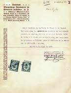 Factura y recibo de la vidriera para la  Facultad de Filosofía y Letras 1935