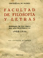 Programa del curso académico 1935-1936 de la Facultad de Filosofía y Letras 1935