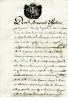 Real Carta de Fernando VII ordenando la expedición del título de maestro de primeras letras a favor de Antonio José de Mora  1828.
