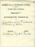 Expediente personal de Emilio Castelar  1881