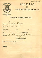 Certificación académica de Federico García Lorca