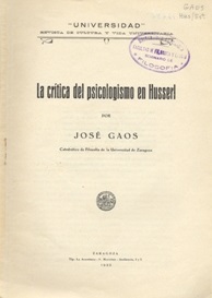 La crítica del psicologismo en Husserl 