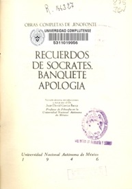 Recuerdos de Sócrates. Banquete. Apología