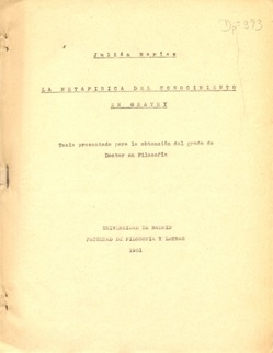 La metafísica del conocimiento en Gratry