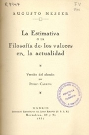 La estimativa o la filosofía de los valores en la actualidad