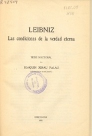 Leibniz : las condiciones de la verdad eterna