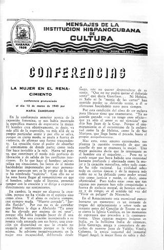 María Zambrano: las conferencias en La Habana sobre la mujer en la historia, Revista Ultra (1940) Segunda imagen