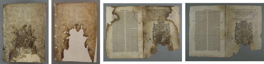 Restauración de un conjunto de documentos de los siglos XVII, XVIII y XIX.