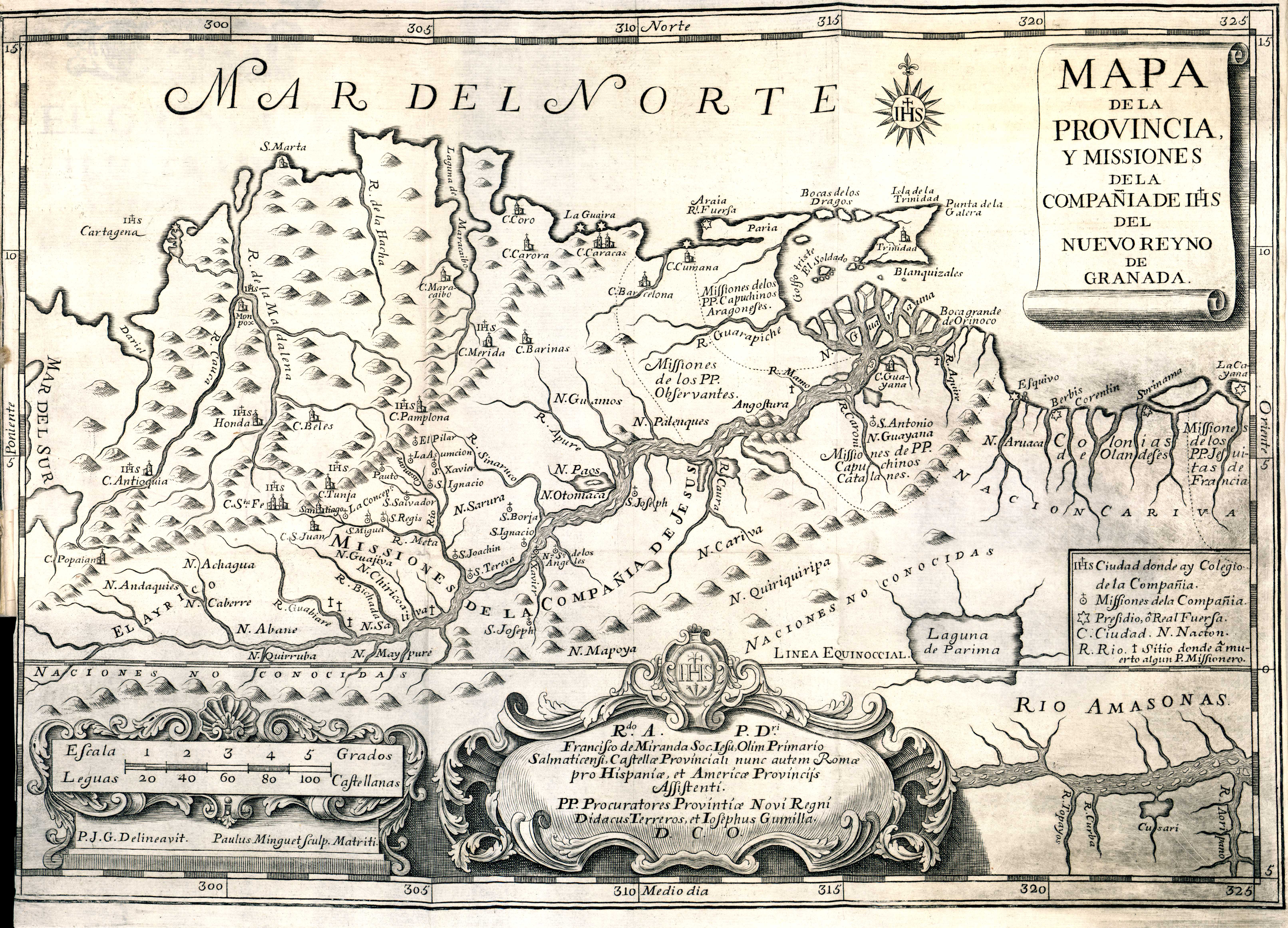 GUMILLA, José (SJ), El Orinoco ilustrado (Madrid, 1741). DER 12100 – Mapa desplegable en preliminares