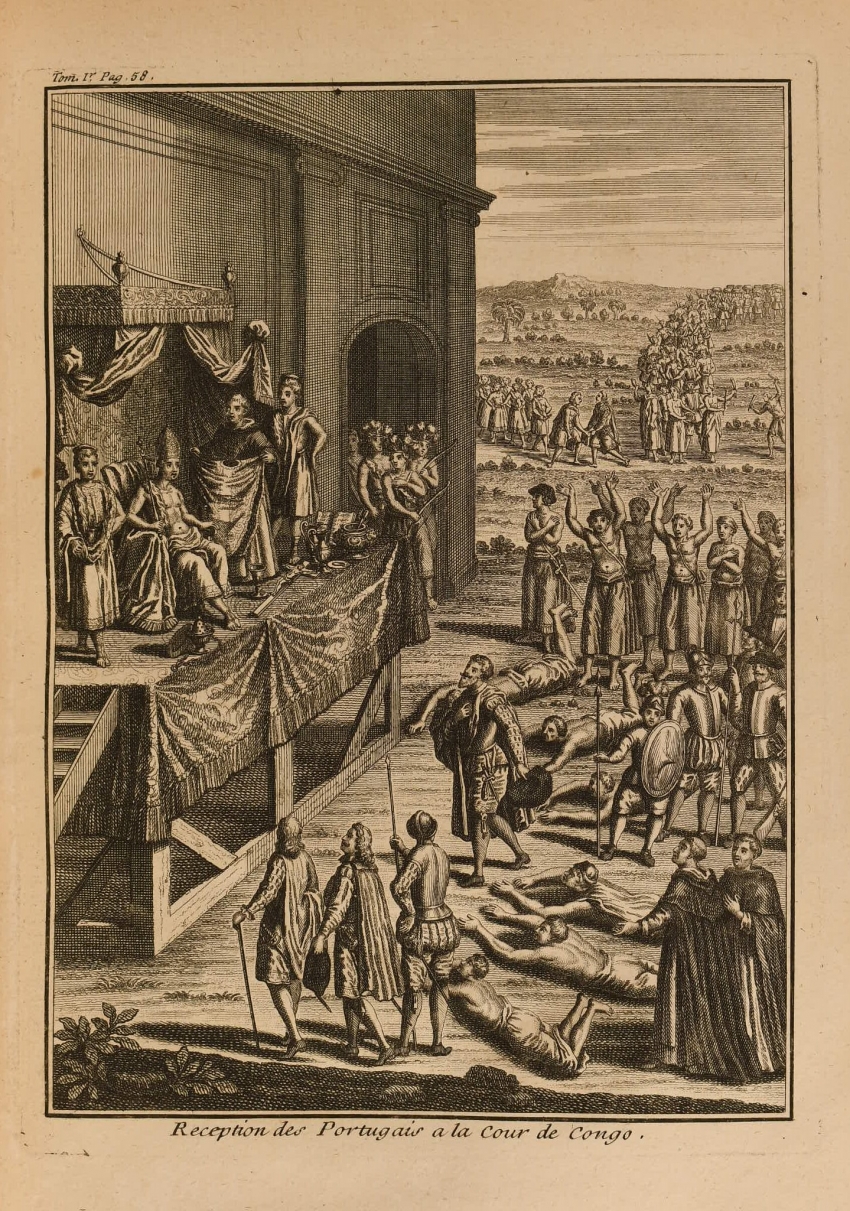 LAFITAU, Histoire des découvertes et des conquestes des Portugais, t. I (Paris, 1733) – FG2911 - Grabado del rey de Kongo, a p. 58.