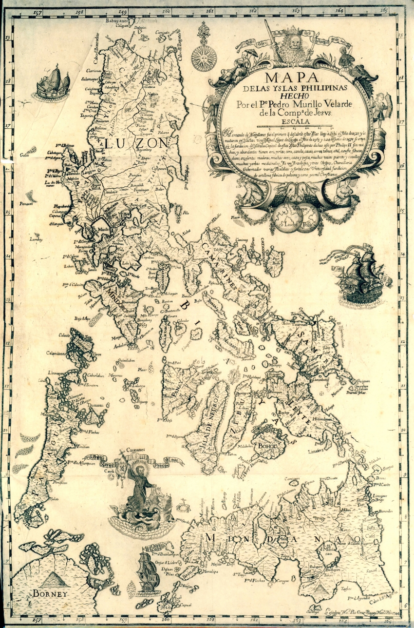 MURILLO Y VELARDE, Pedro (SJ), Historia de la provincia de Philipinas de la Compañía de Jesus, Manila, 1749 – FG 3060 – a fol. 1 – Mapa de Filipinas
