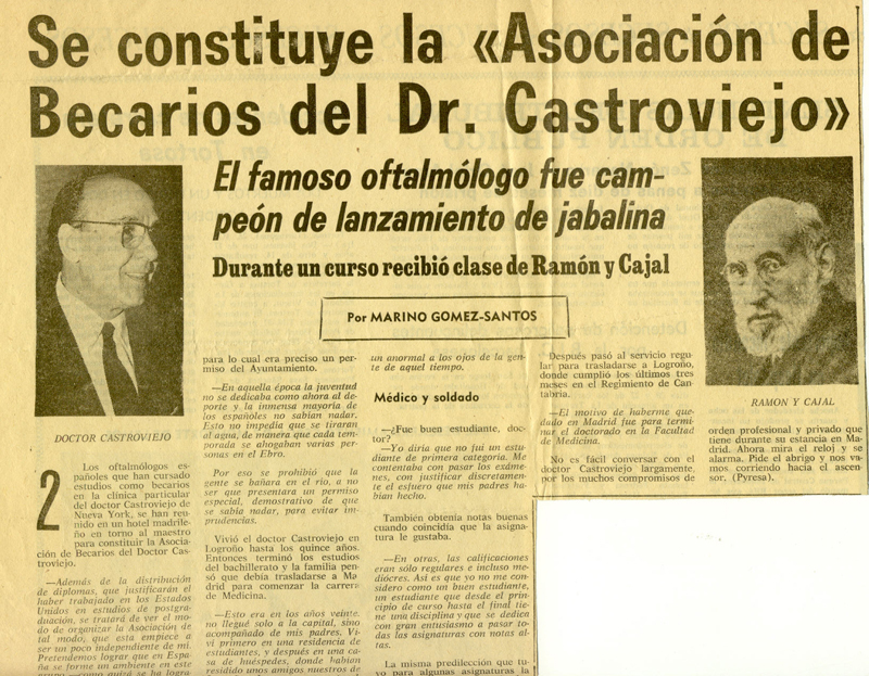 Constitución de la Asociación de Becarios del Dr. Castroviejo (1968)